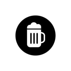 Beer icon in black round