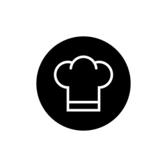 Chef hat icon in black round