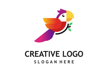 Fototapeta na wymiar creative bird logo design template
