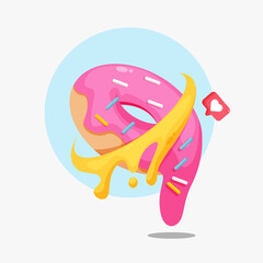 Doughnut planet icon illustration