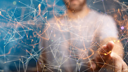 Communication technology for internet business. Global world network