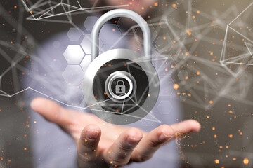 abstract lines with dots over dark background.