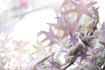 Christmas decoration. Star tinsel.