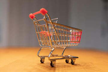 Online shopping business concept selecting shopping cart