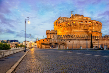 Castle Sant Angelo in Rome, Italy. The Mausoleum of Hadrian.