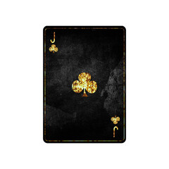 Jack of clubs, grunge card isolated on white background. Playing cards. Design element.