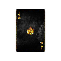 Jack of spades, grunge card isolated on white background. Playing cards. Design element.