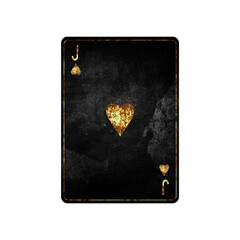 Jack of hearts, grunge card isolated on white background. Playing cards. Design element.