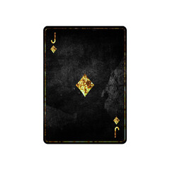 Jack of diamonds, grunge card isolated on white background. Playing cards. Design element.