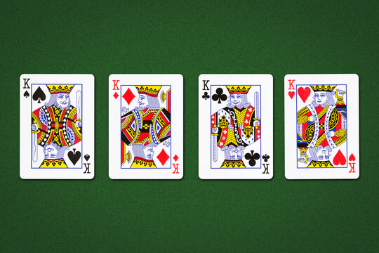 Four kings, on a green background. Gambling.