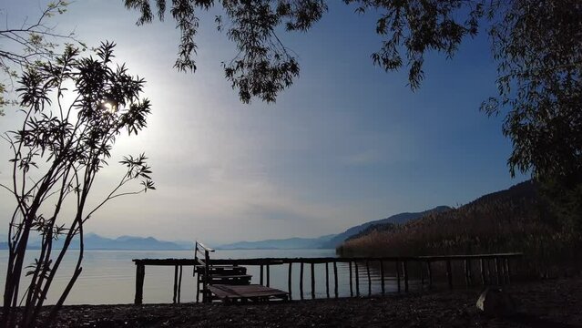 Beautiful sunrise on the amazing Koycegiz lake in Turkey.