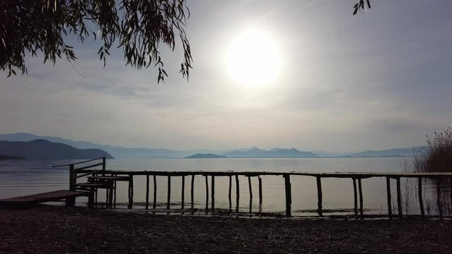 Beautiful sunrise on the amazing Koycegiz lake in Turkey.