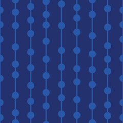 Dark blue geometric vector pattern, seamless repeat, vertical stripes with dots