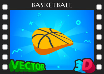 Basketball isometric design icon. Vector web illustration. 3d colorful concept