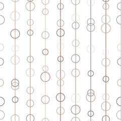 White and brown geometric vector pattern, seamless repeat with circles