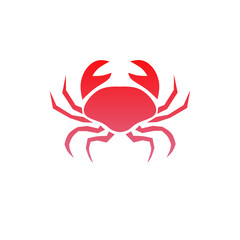 Template logo icon crab red color