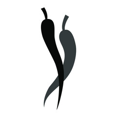 Logo silhouette two hot peppers