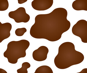 cow texture pattern repeated seamless brown chocolate gradient and white spot skin fur print