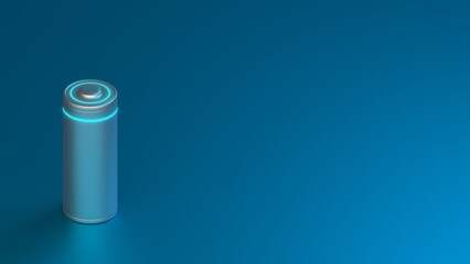 Lithium Battery concept - electrical power supply of rechargeable source - 3D illustration - obrazy, fototapety, plakaty