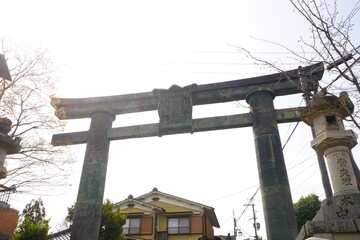 Torii Gate of Kinpusen made by Copper in Yoshino, Nara, Japan - 日本 奈良県 吉野 金峯山寺 発心門 銅の鳥居