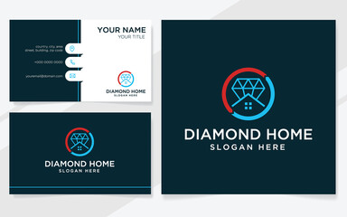 Diamond home logo suitable for company with business card template