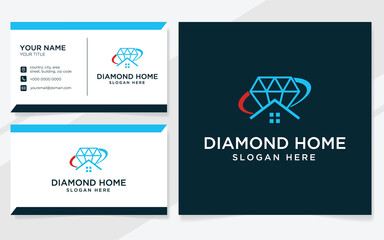 Diamond home logo suitable for company with business card template