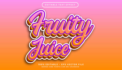 fruity juice 3d text effect and editable text effect