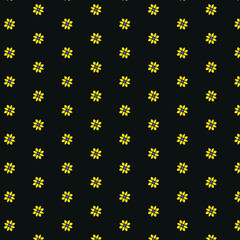 Fototapeta na wymiar Sunflower seamless pattern on dark background. Ukrainian symbol.