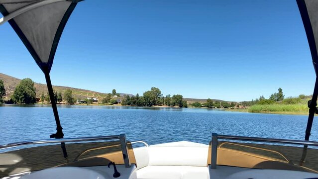 Speed boat on Bulshoek Dam, South Africa