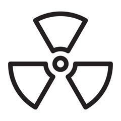 Radiation icon in outline style on white background.