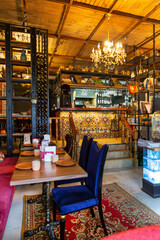 Interior of cozy georgian restaurant
