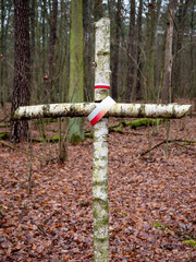 View of the birch cross, World War II, Warsaw Uprising, Poland