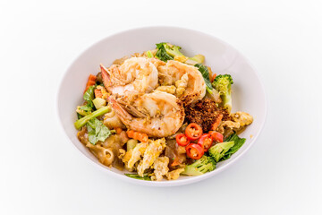 Fried Noodle in Soy Sauce with Prawns