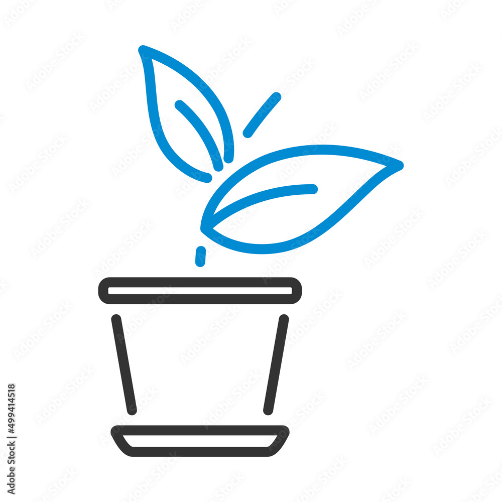 Wall mural plant in flower pot icon