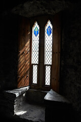 Old window of Swords Castle Is A Historic building That Is Located in Swords, Dublin, Ireland. Travel place landmark.