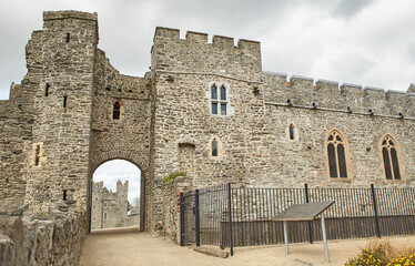 Fototapeta premium Swords Castle Is A Historic building That Is Located in Swords, Dublin, Ireland. Travel place landmark.