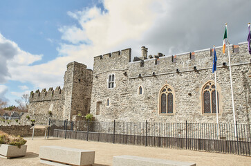 Obraz premium Swords Castle Is A Historic building That Is Located in Swords, Dublin, Ireland. Travel place landmark.