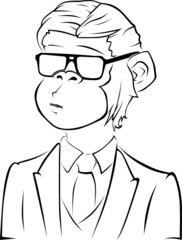 vector image of monkey cartoon style.