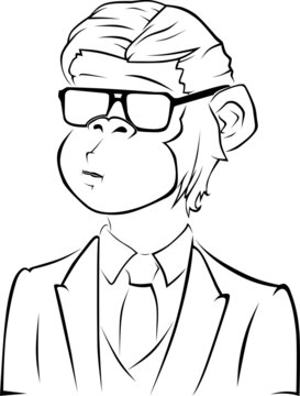 vector image of monkey cartoon style.