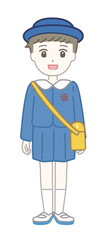 制服を着た男の子の幼稚園児