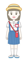 夏服を着た女の子の幼稚園児