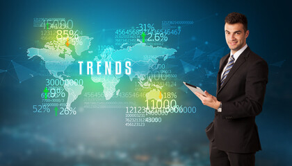 Businessman thinking about market concept