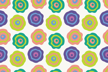 seamless abstract pattern with simple colorful distorted circles. vector illustration