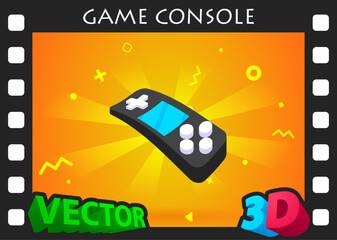 Game console isometric design icon. Vector web illustration. 3d colorful concept