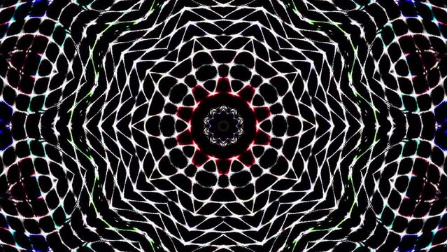 abstract lines colorful dots light shining round shape in center, black background	