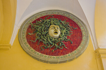 Gorgon jellyfish head in Civic Museum of Palazzo Mosca in Pesaro