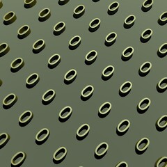 Zero golden background. Number 0 background. 3D render illustration.