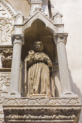 Sculpture on the Church of Sant Agostino in Pesaro, Italy