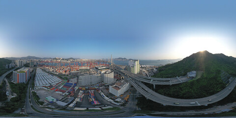  container terminal port Stonecutters Bridge at Nam Wan Kok 14 April 2022