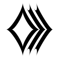 Stained Glass Rhombic Flat Icon Isolated On White Background